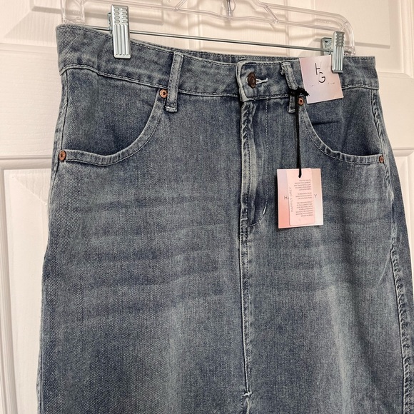NWT Happily Grey Denim Midi Skirt 30” Waist - Picture 3 of 14